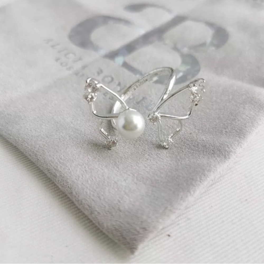 Alicia Bonnie Flutter Silver Adjustable Ring Authentic
